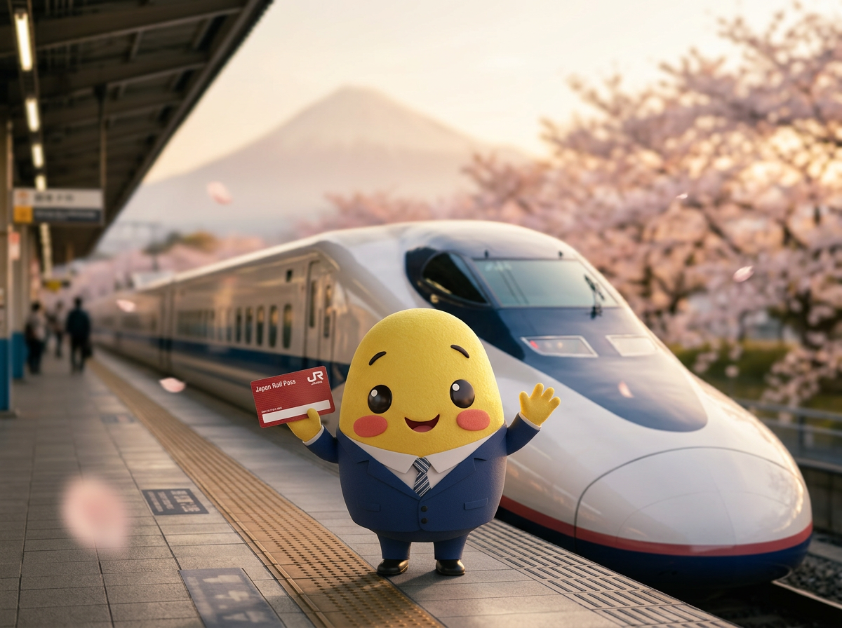 Japan Rail Pass at a Shinkansen platform