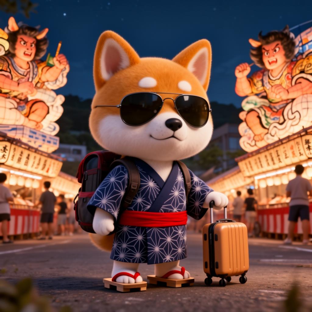 Aomori mascot at landmark