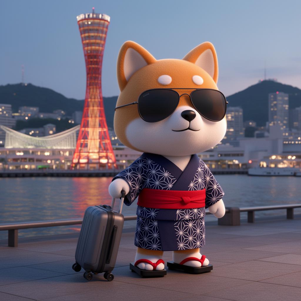Kobe mascot at landmark